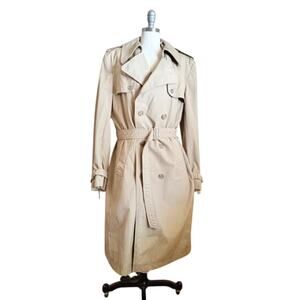 Vintage Egon Von Furstenberg Trench Coat M/L 40 Beige Belted Removable Liner